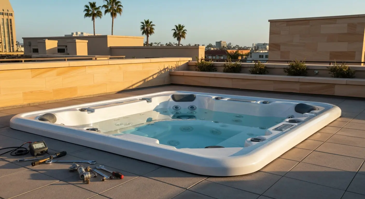Hot tub installation in Little Italy
