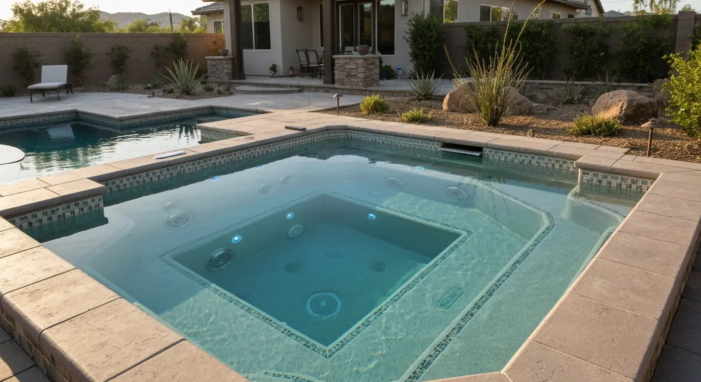 Custom built-in spa installation