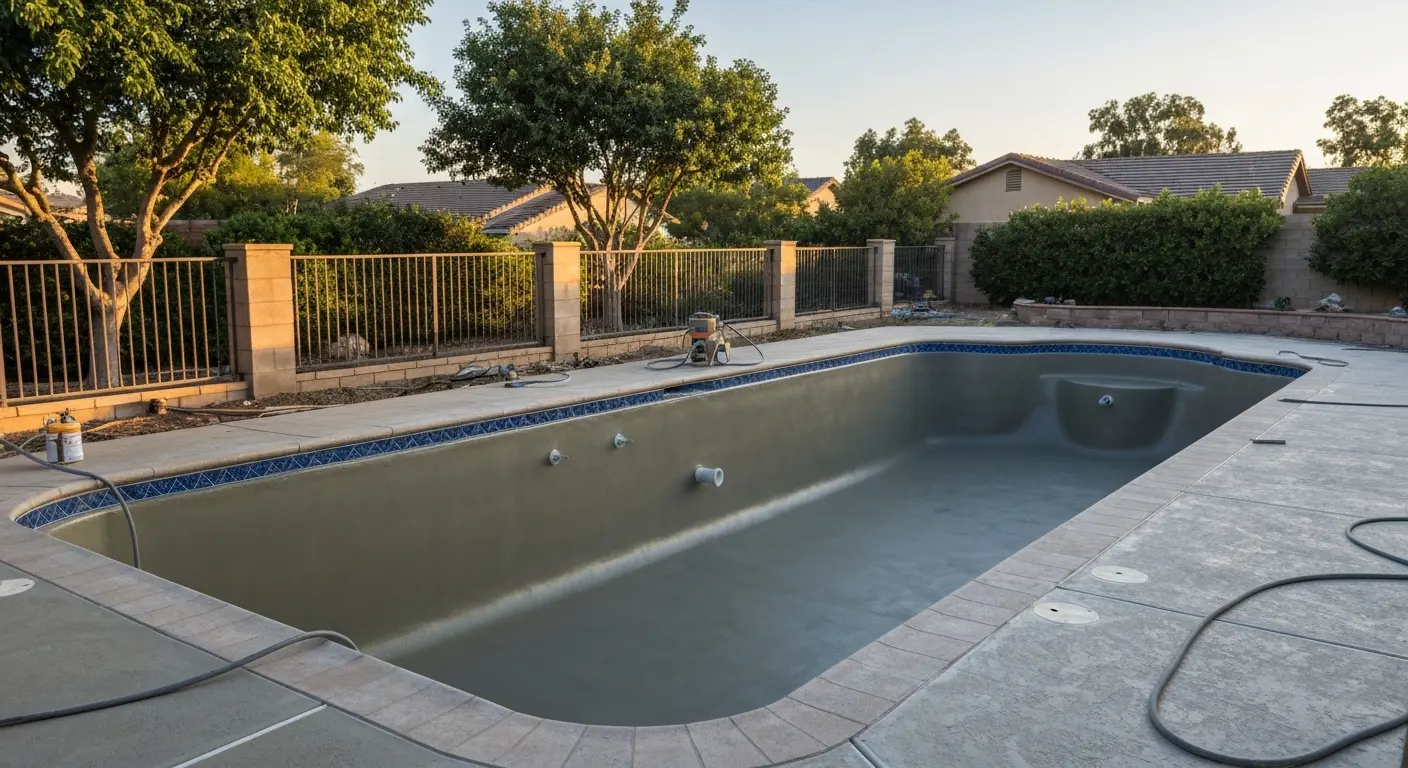 Custom gunite pool under construction