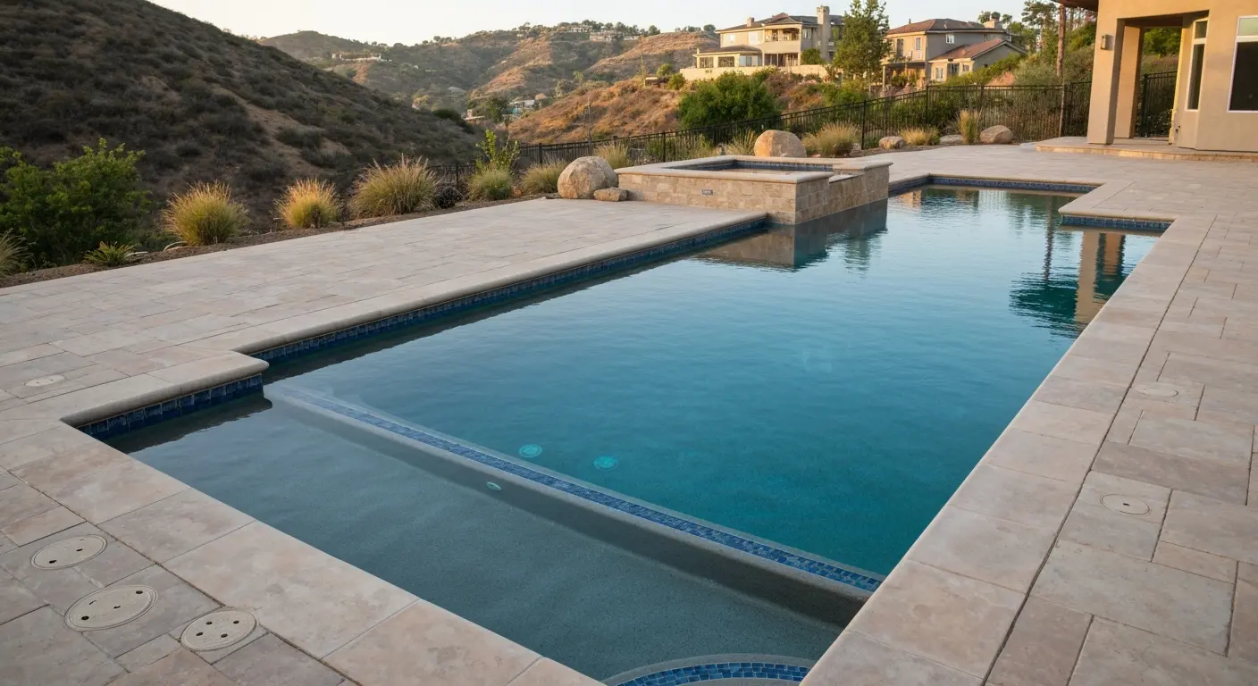 New pool construction in Rancho Bernardo neighborhood