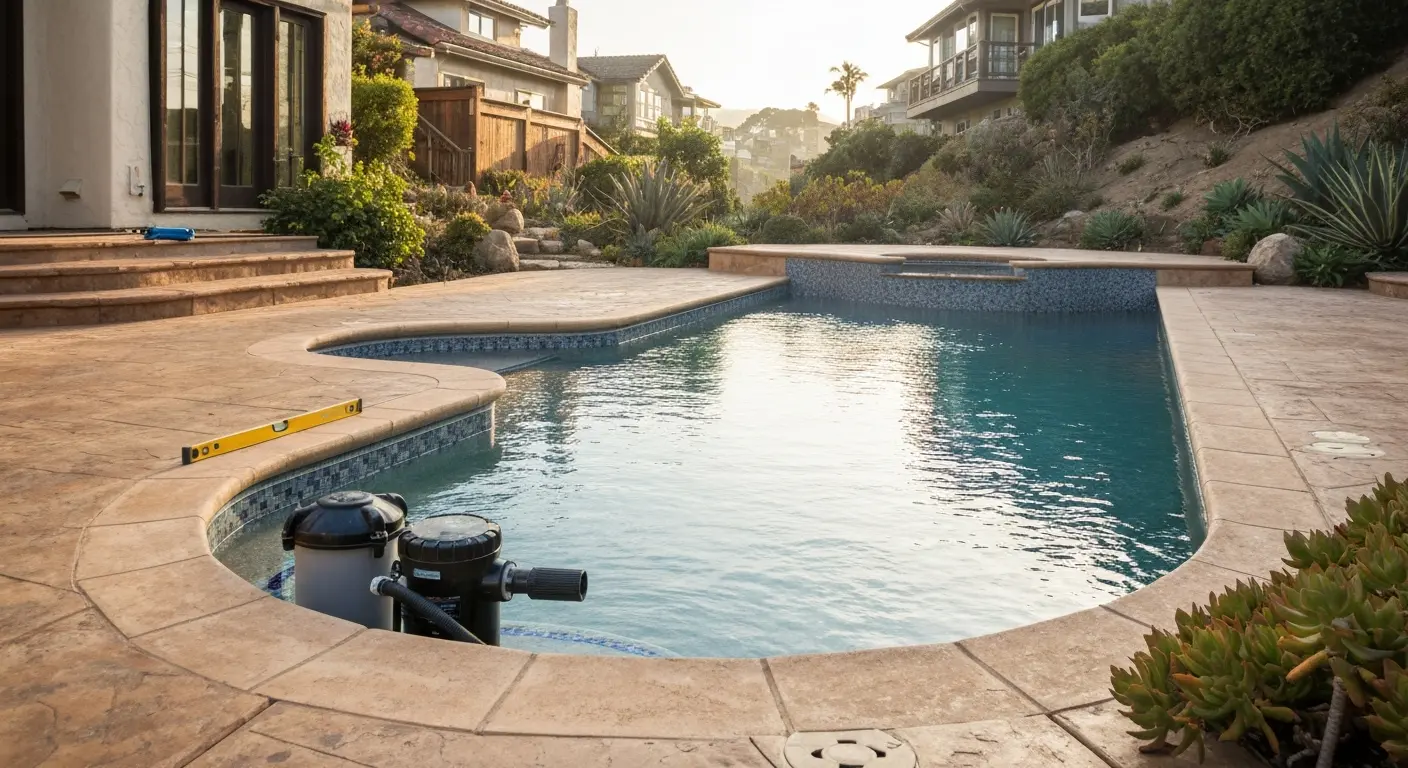 Custom pool construction in Ocean Beach