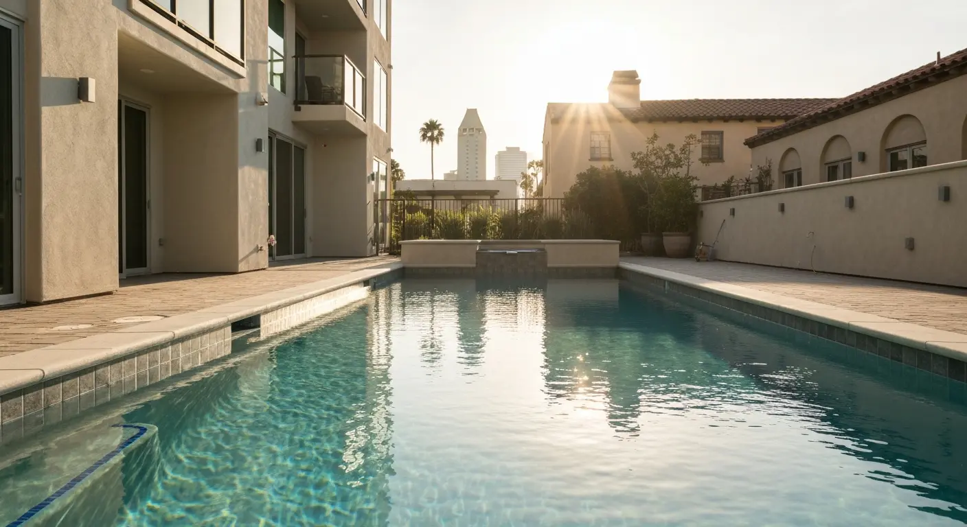 New pool construction in downtown San Diego