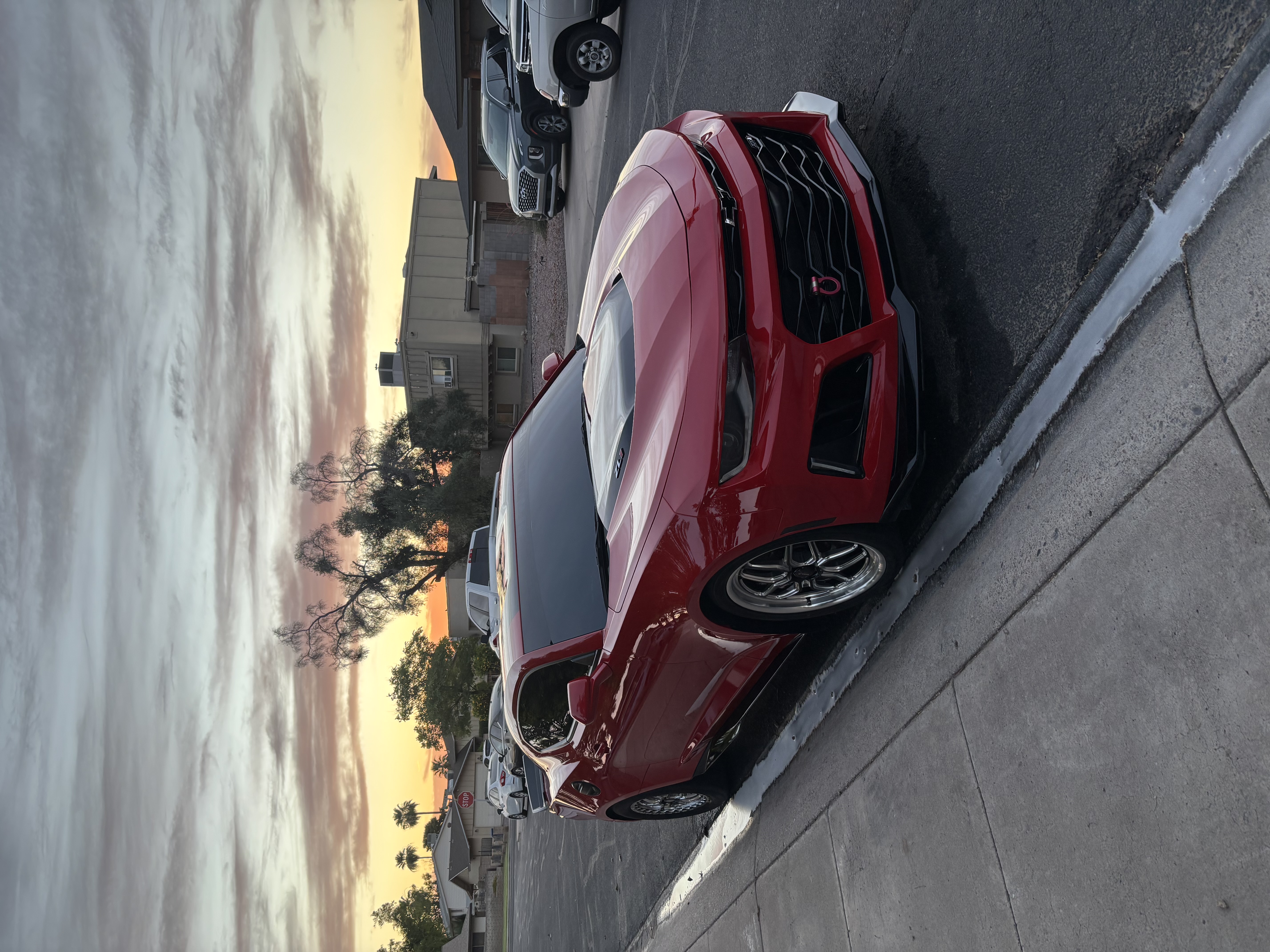 Chevrolet Camaro ZL1 with glossy finish at sunset