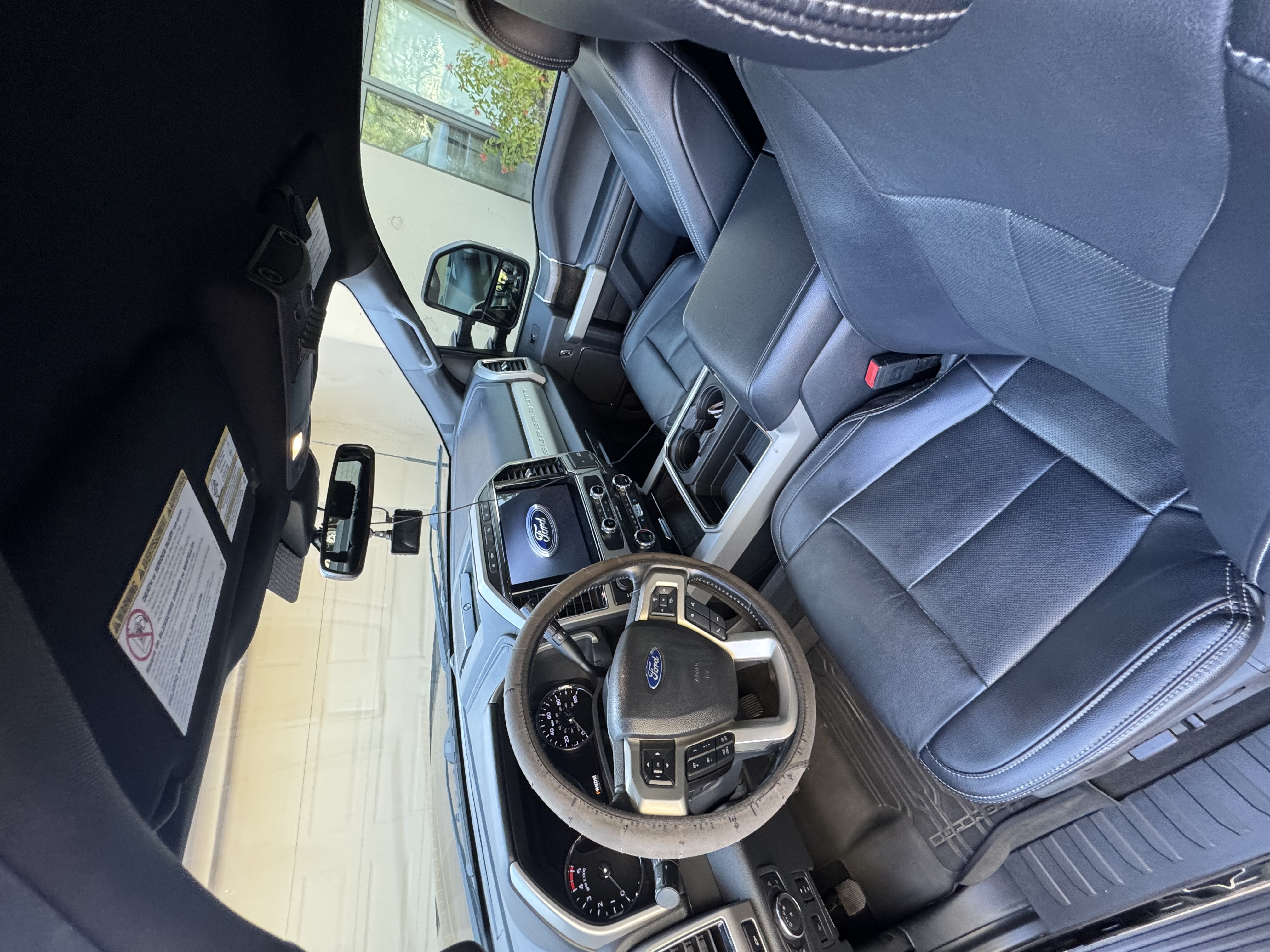Detailed truck interior, dashboard and steering wheel