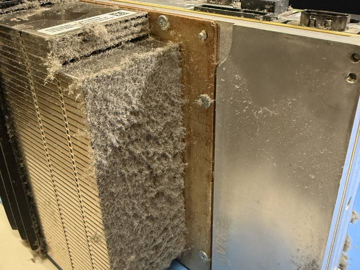 Dust-clogged laptop heatsink