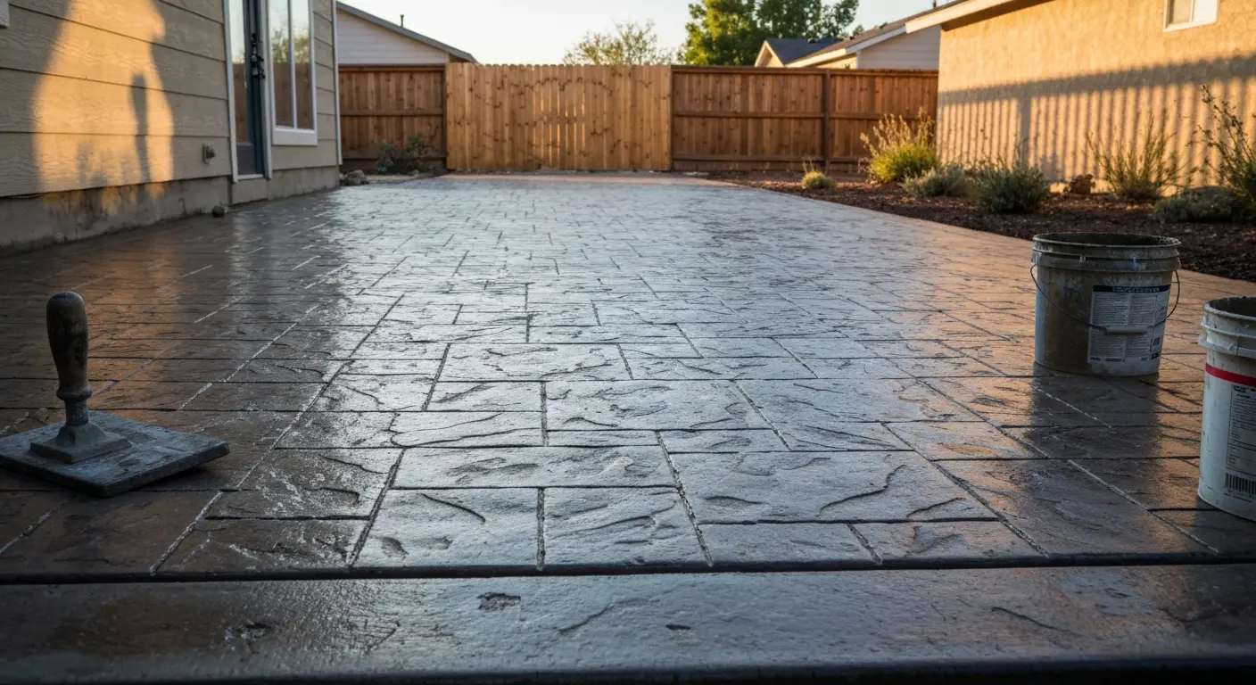 Stamped concrete patio