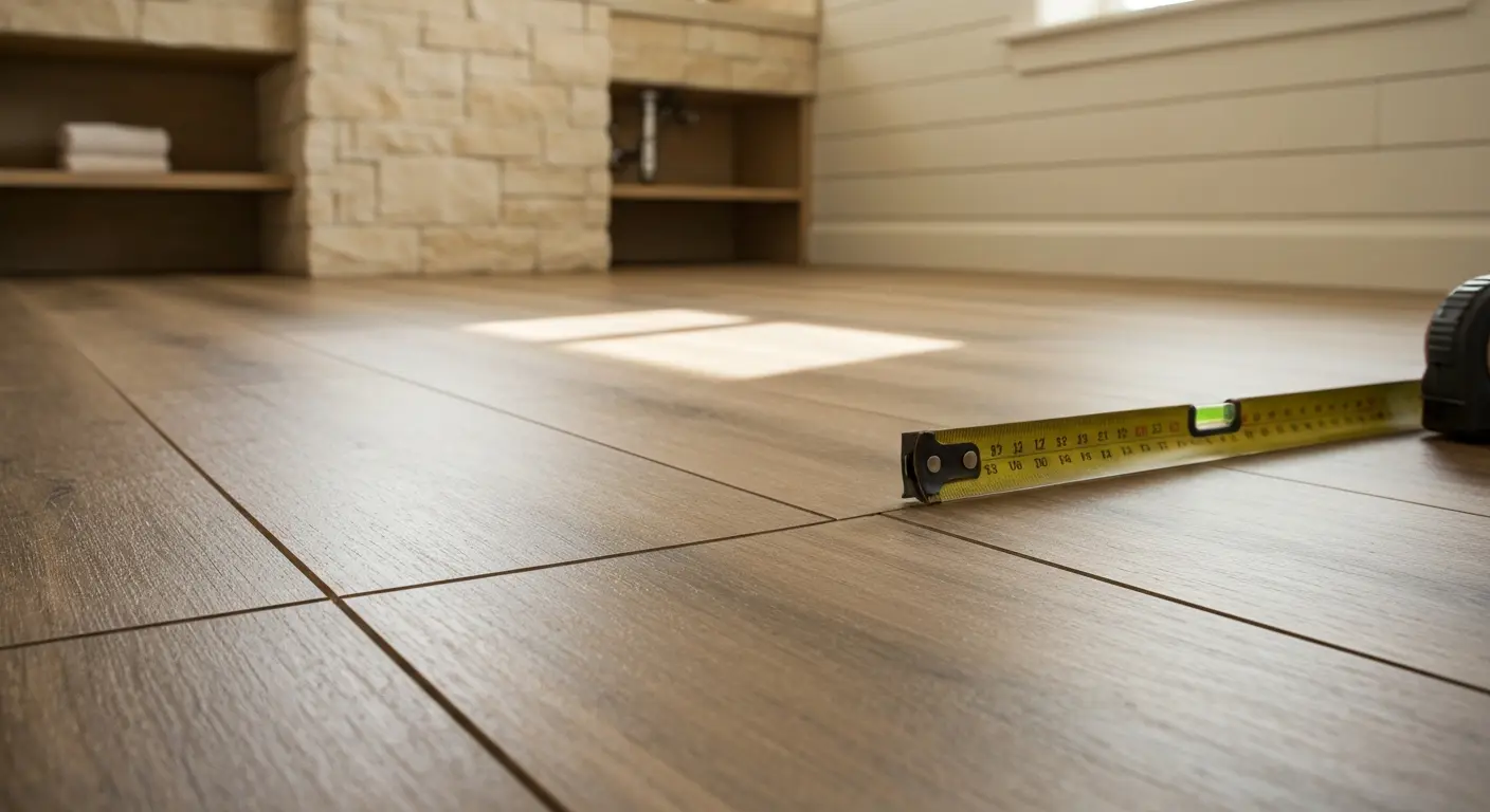 Waterproof vinyl plank bathroom flooring