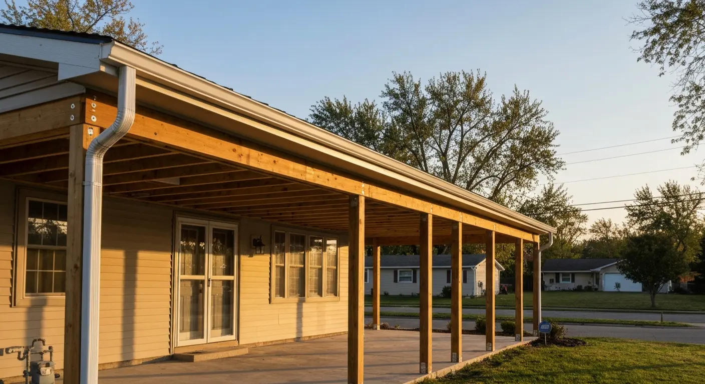 Solid roof porch