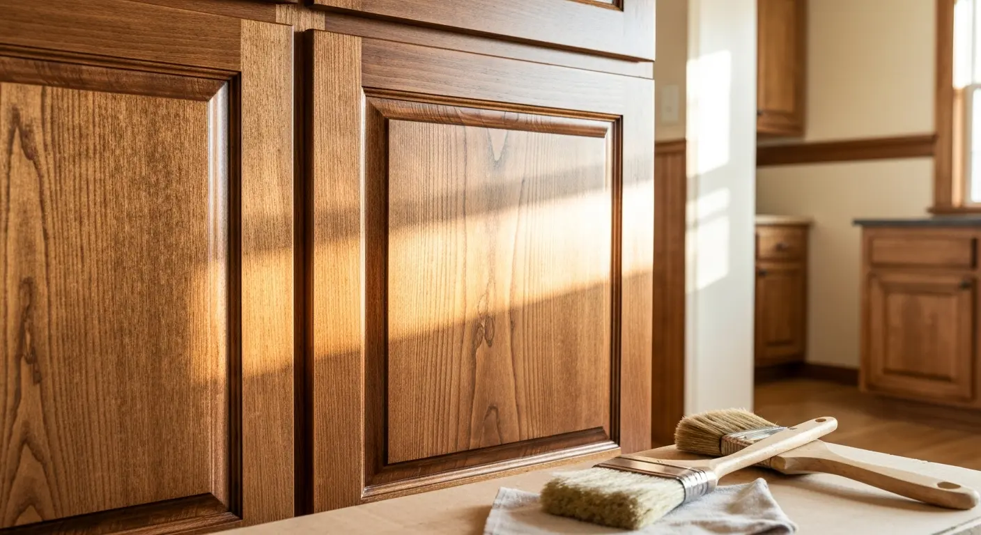 Custom stained cabinet finish