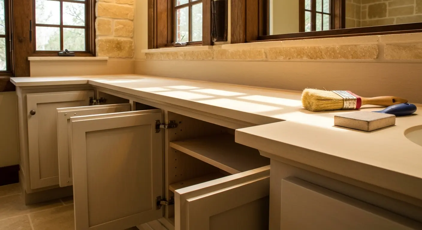 Bathroom vanity cabinet refinishing
