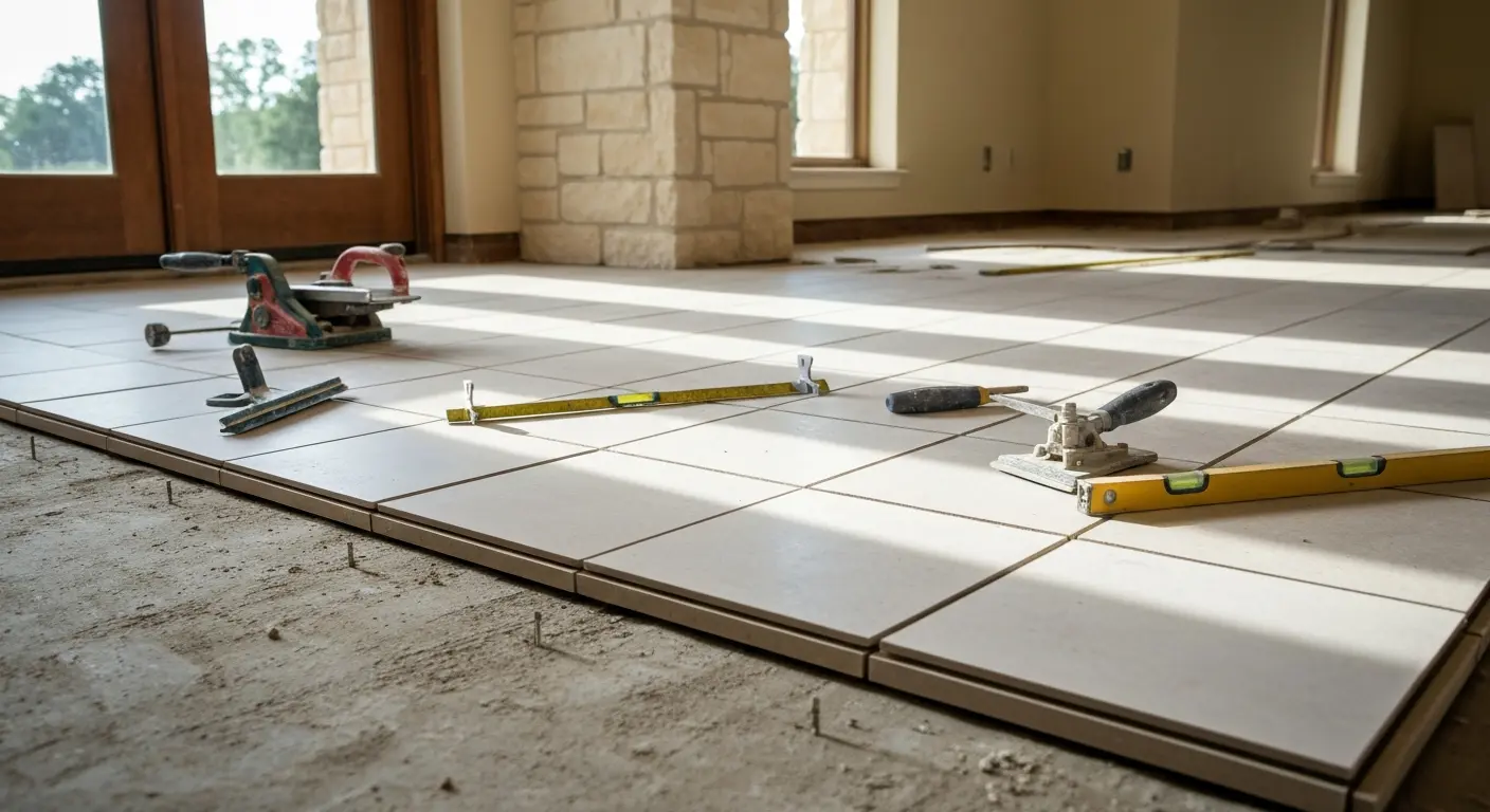 Floor tile installation