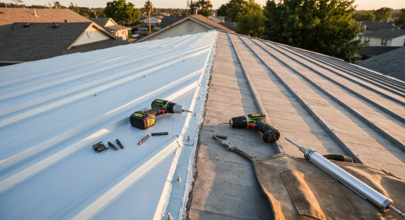 Metal roof repair service