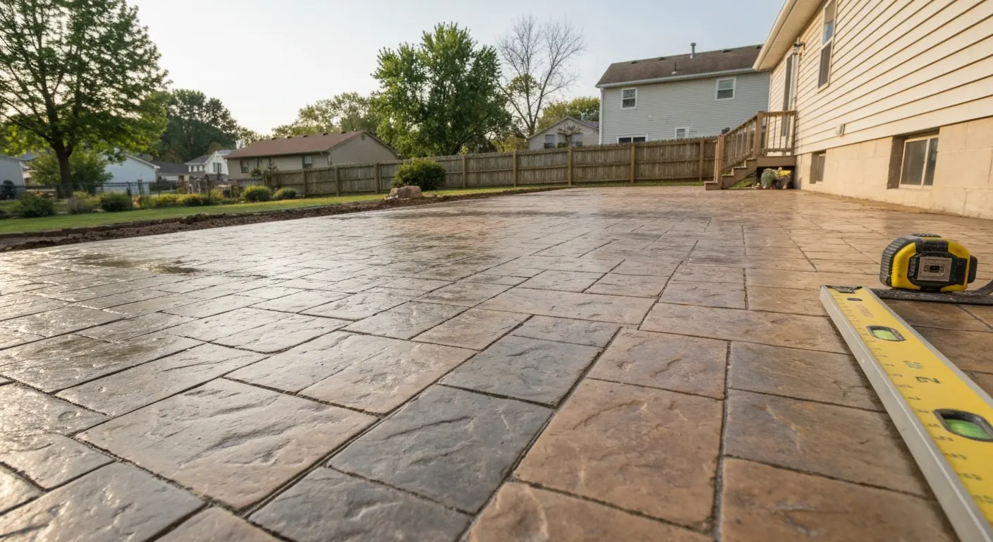 Concrete patio installation