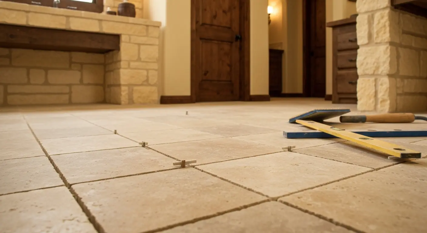 Natural stone bathroom flooring