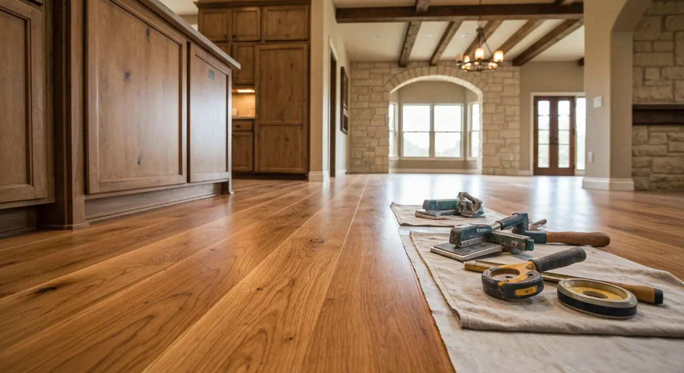 Hardwood kitchen flooring installation