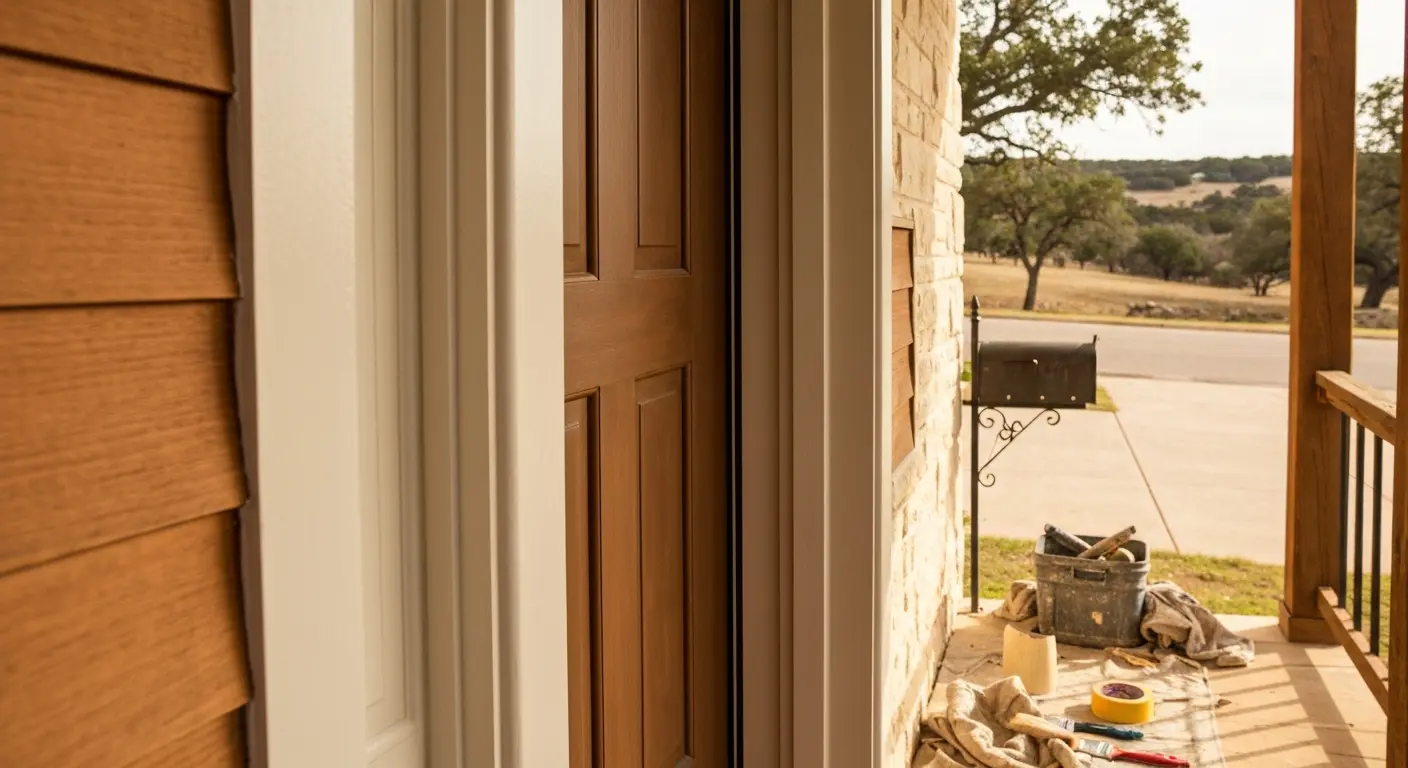 Exterior door frame painting