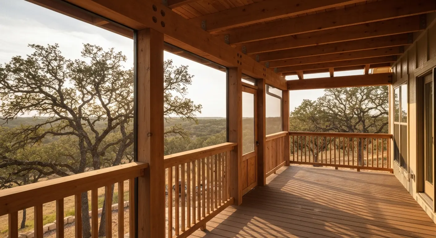 Covered porch and deck construction