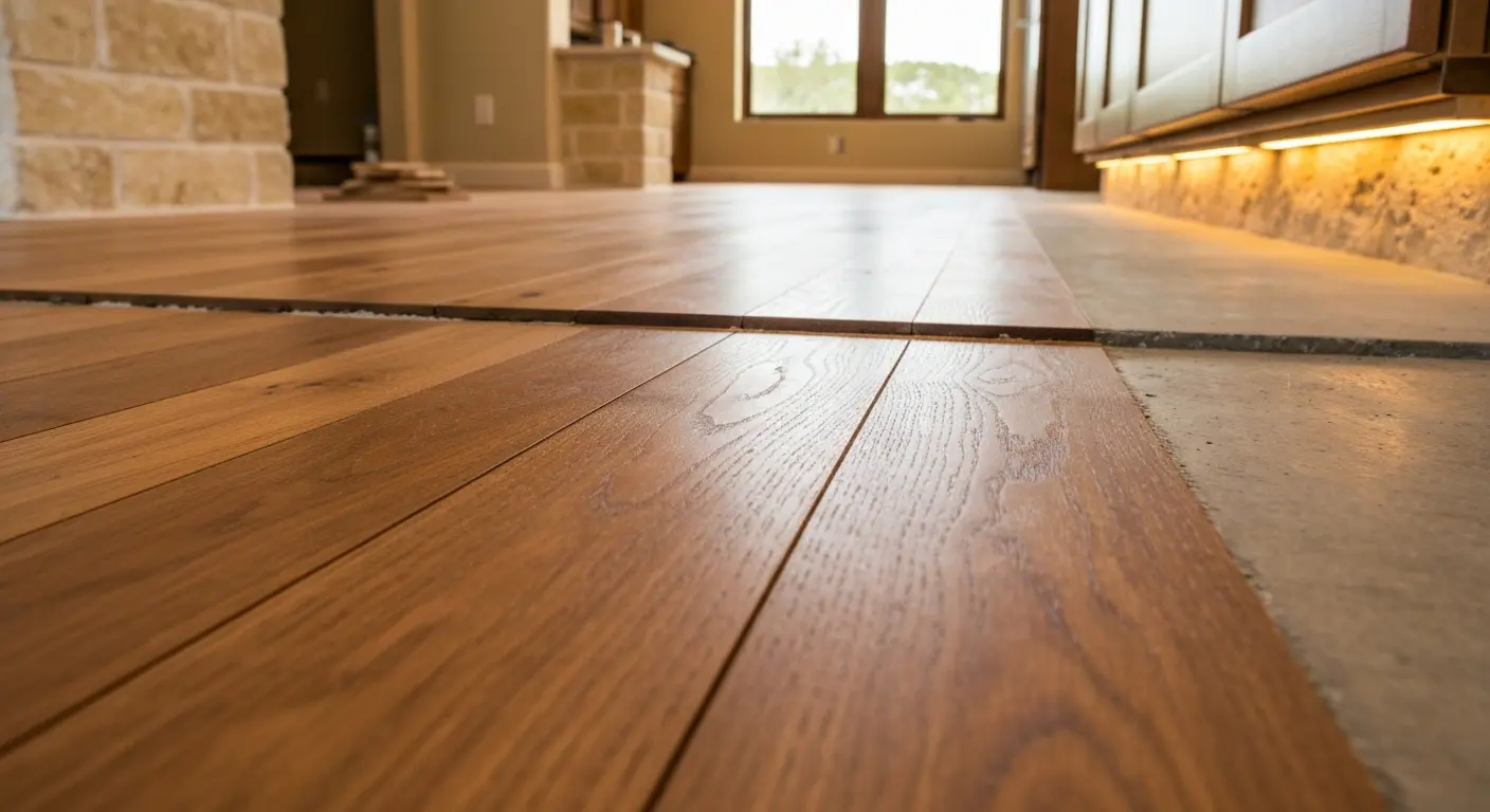 Engineered hardwood on concrete slab