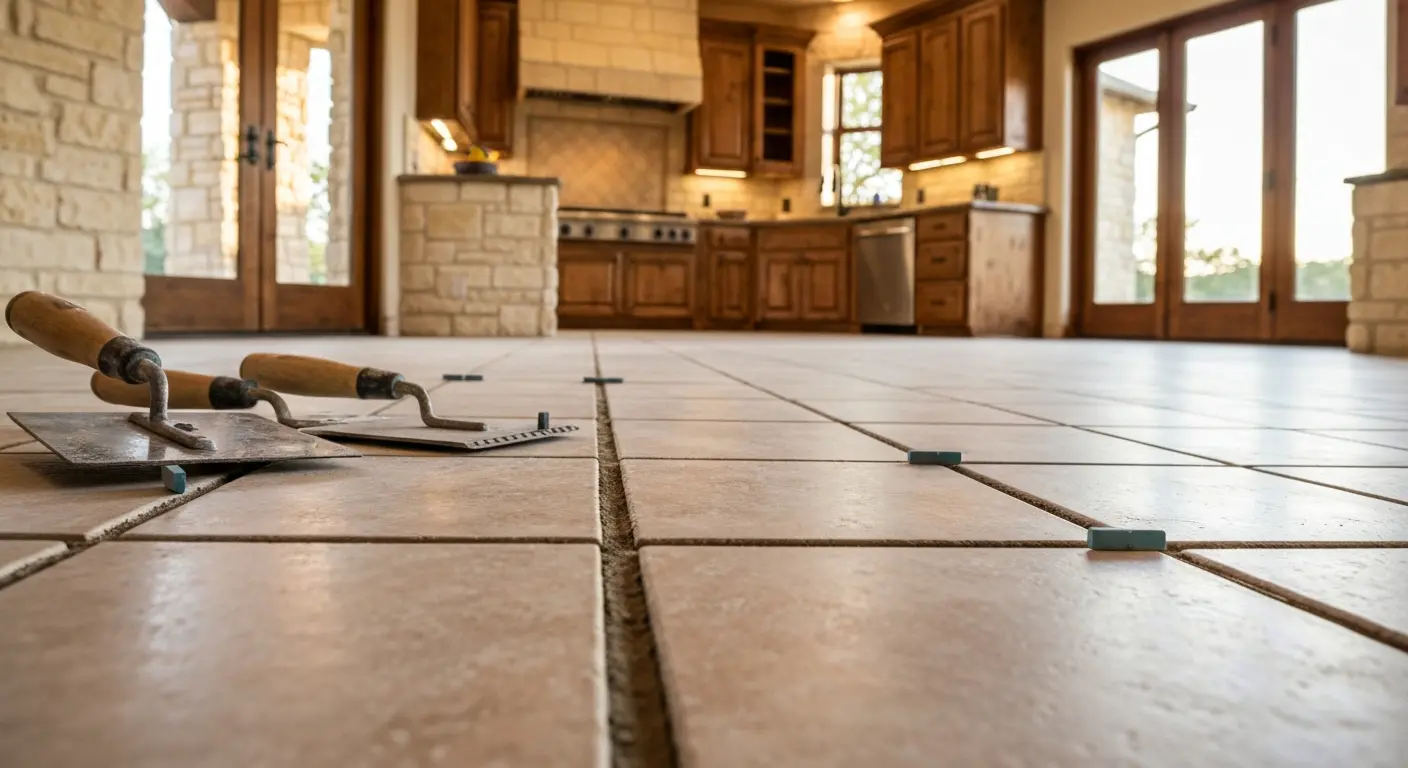 Ceramic tile kitchen flooring