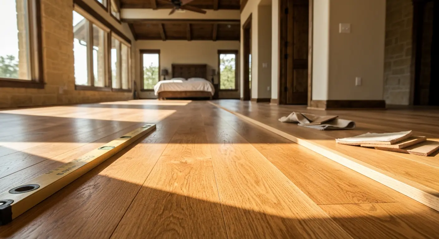 Hardwood flooring in Hill Country home