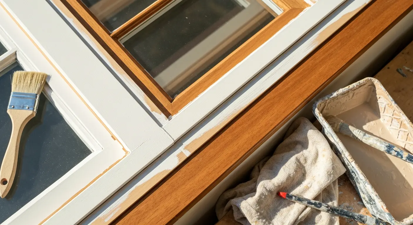 Window frame touch-up work