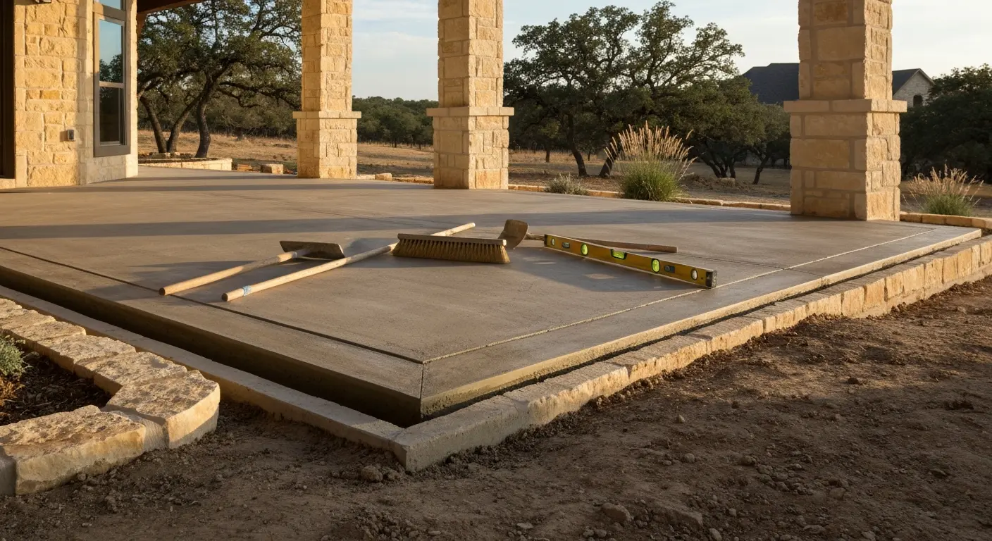 Concrete porch construction