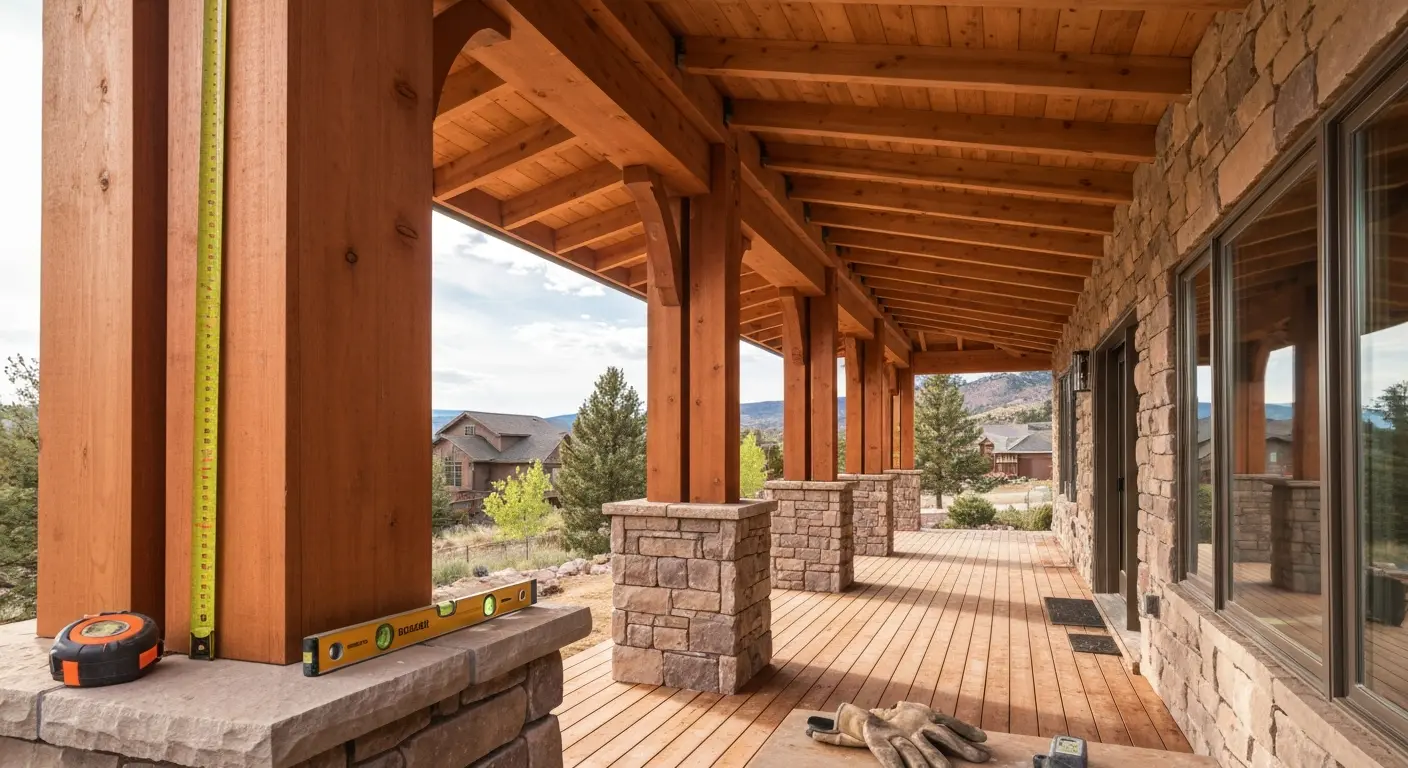 Covered porch and deck construction