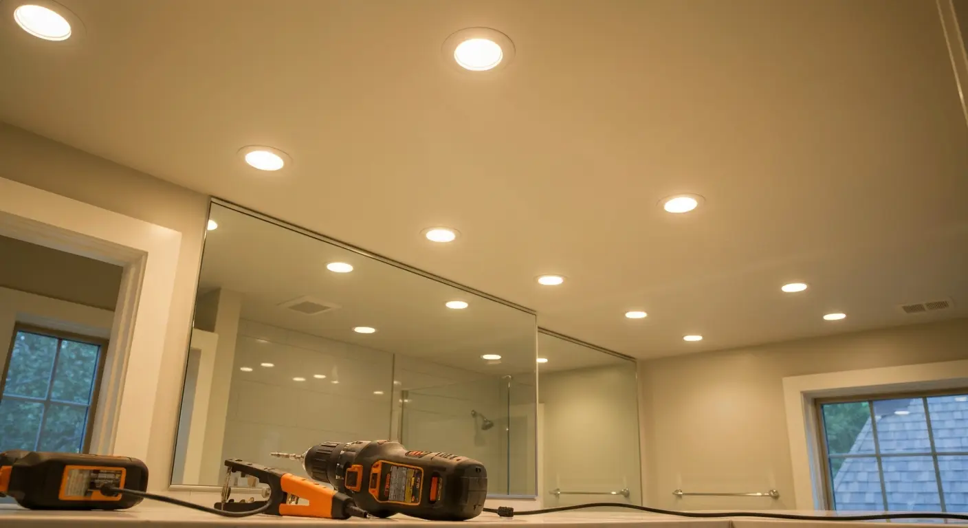 Recessed bathroom ceiling lighting