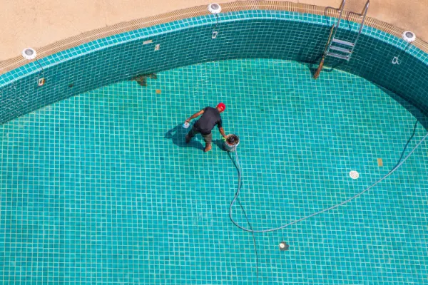 Swimming pool under construction