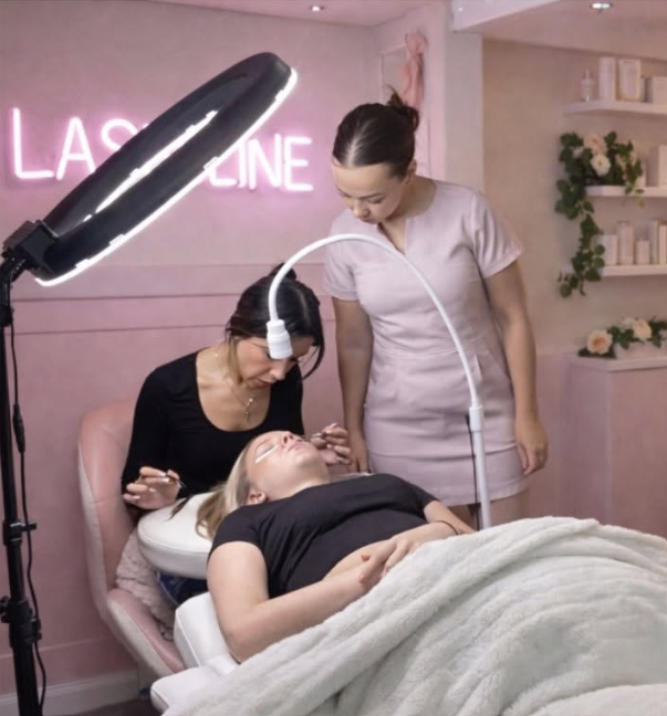Practical beauty training at Lashline Studio Training Academy
