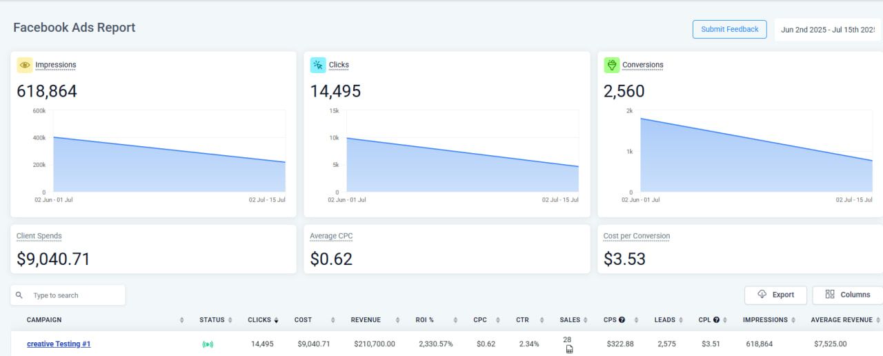 Client result screenshot