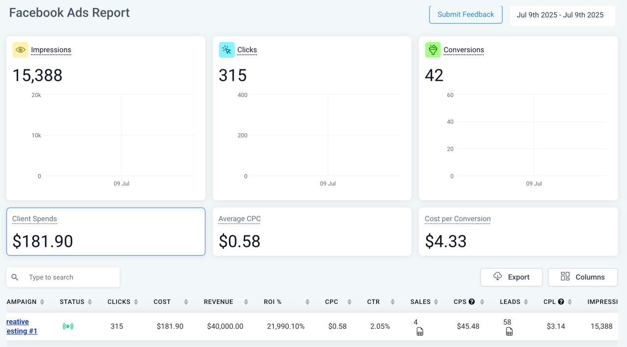 Client result screenshot