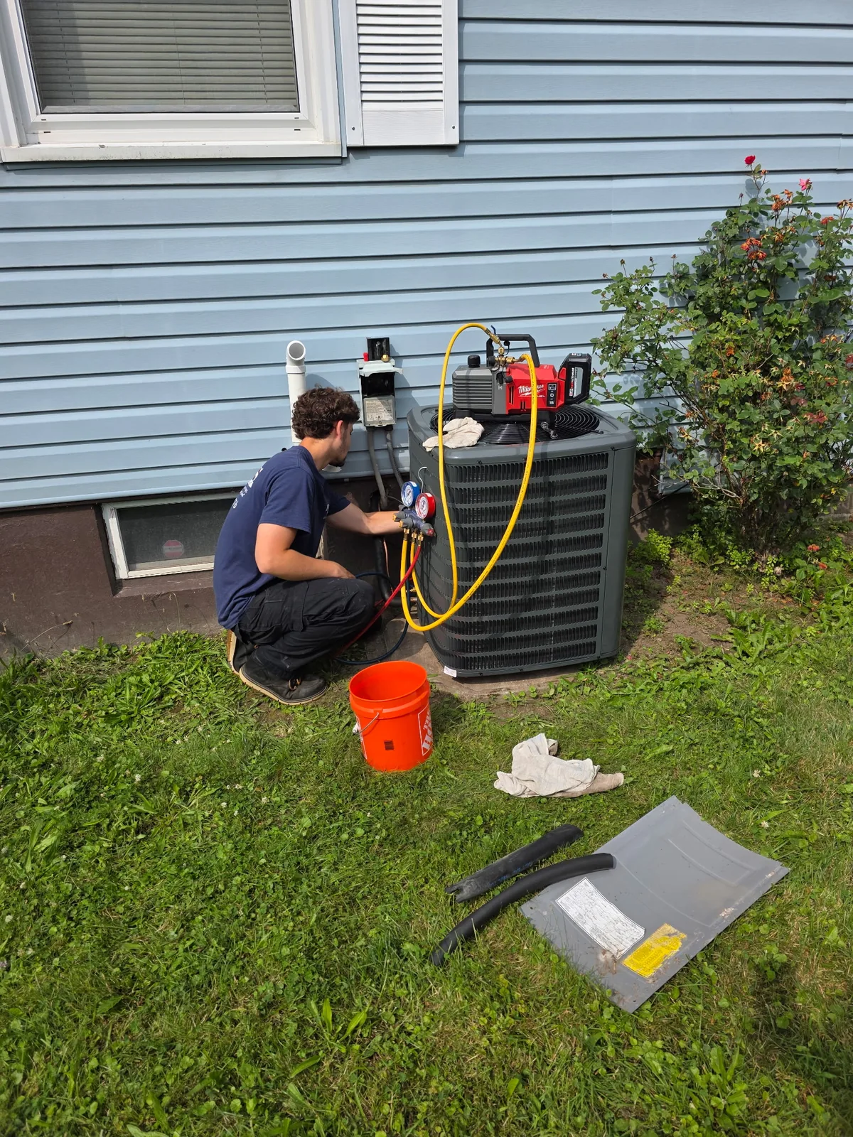 Ross outdoor HVAC service work photo for Phoenix NY service-area page