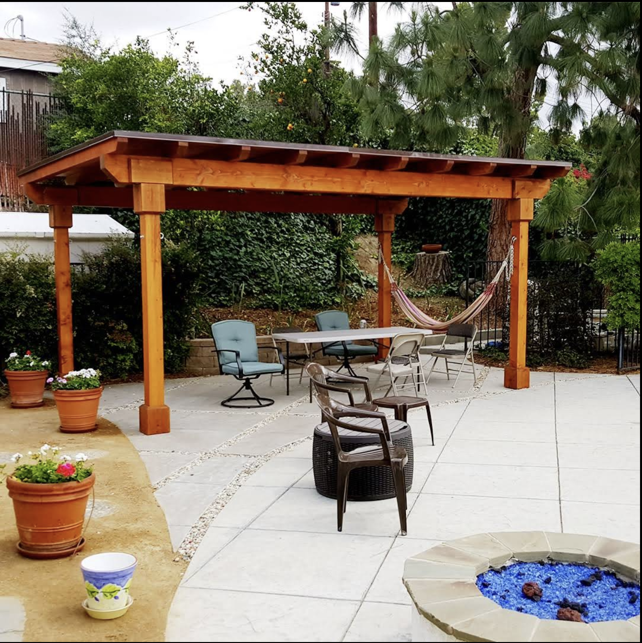 Covered outdoor patio and pergola