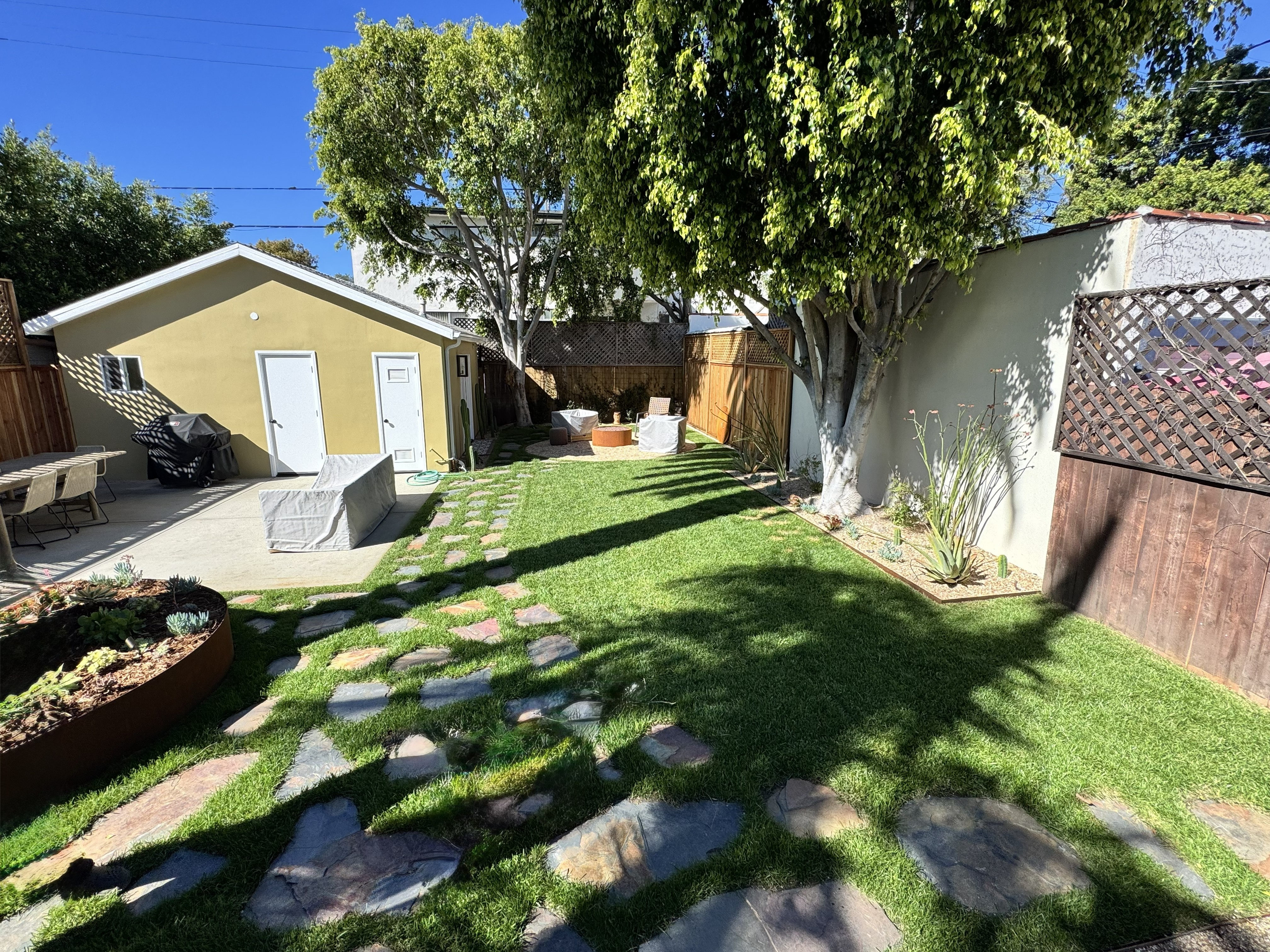 Completed Hollywood backyard landscaping project by ALMA Gardening Company