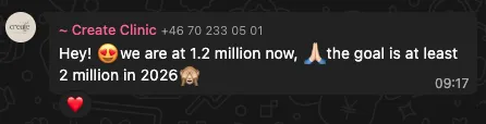 Sara hit 1.2 million together with us