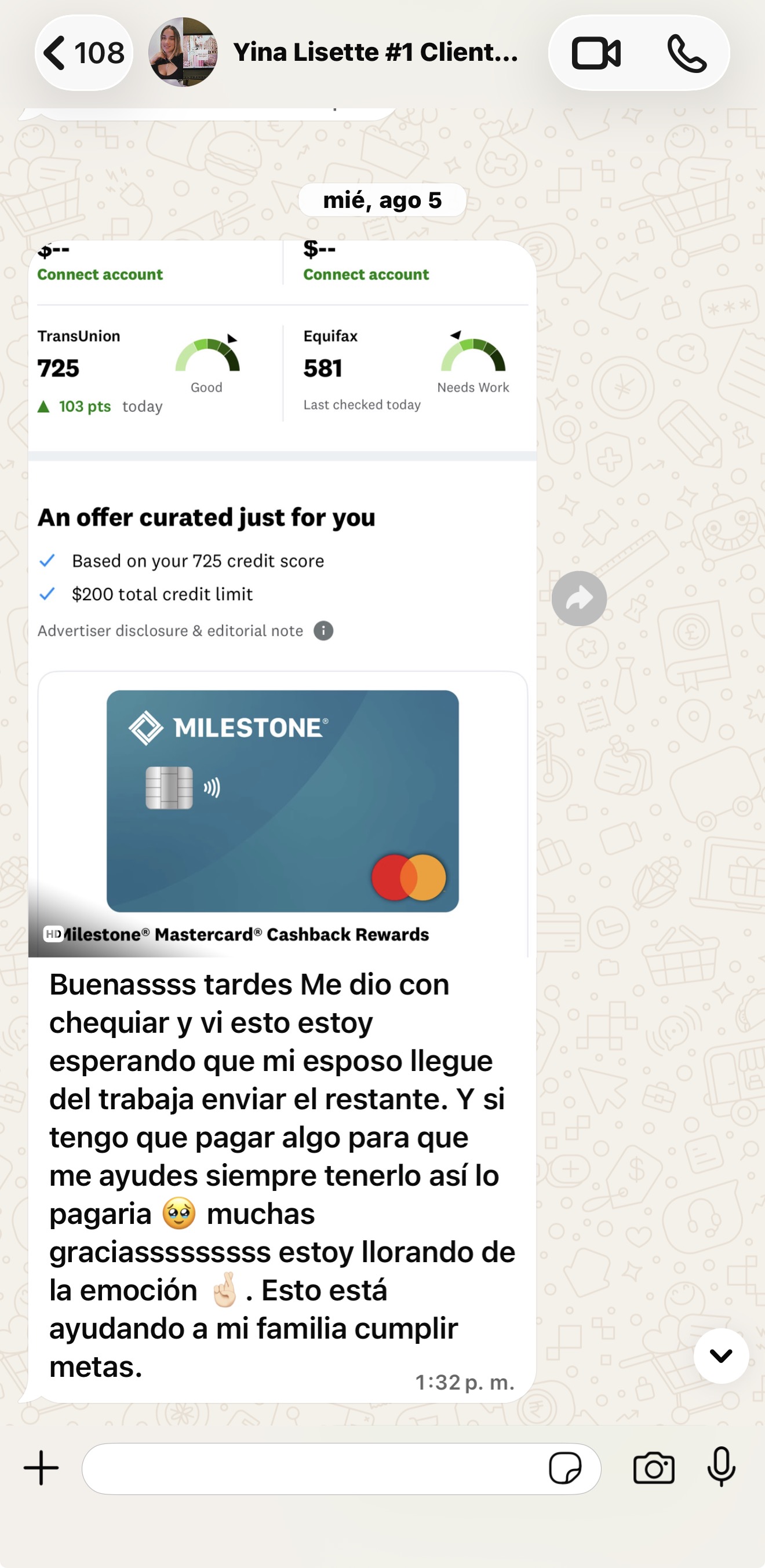 Resultado de cliente 1