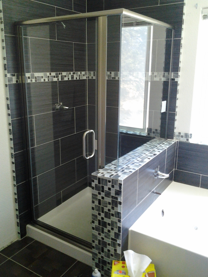 Glasswork installation in a Rocklin, CA home