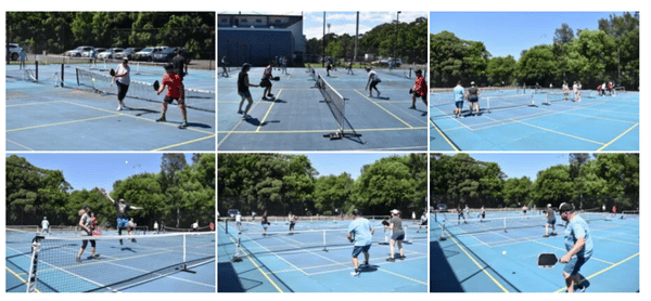 group playing pickleball at titan sports academy
