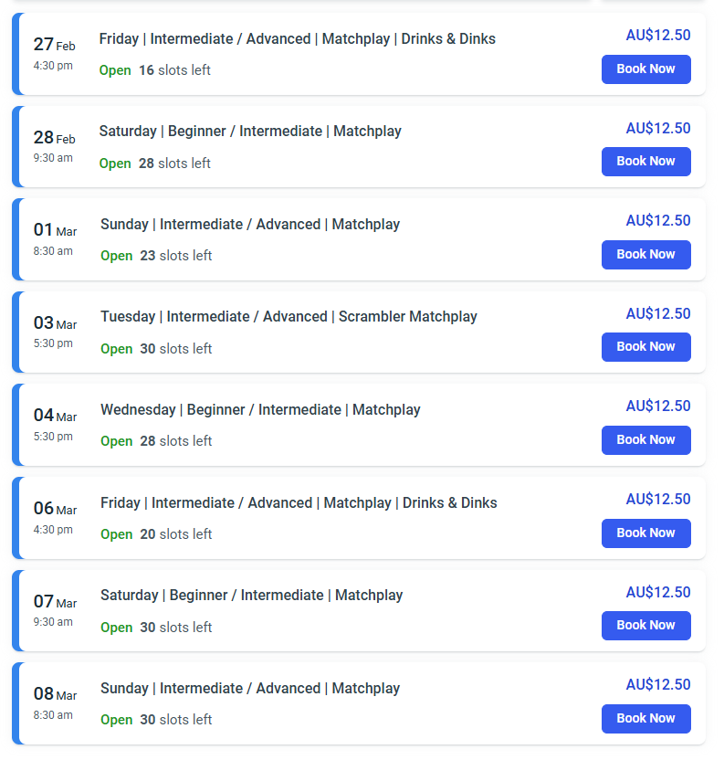 weekly sessions at titan sports academy