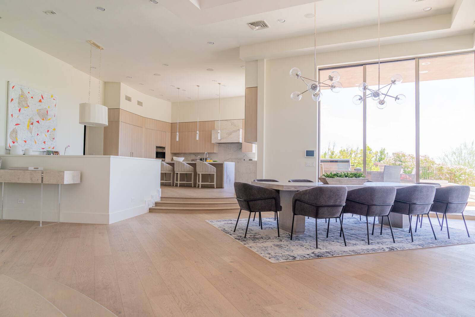 Bright open-concept living and dining space