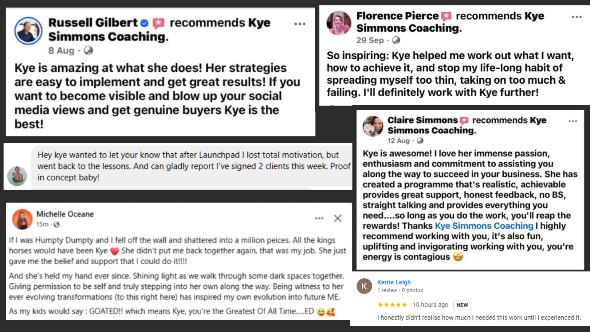 Client testimonials collage 1