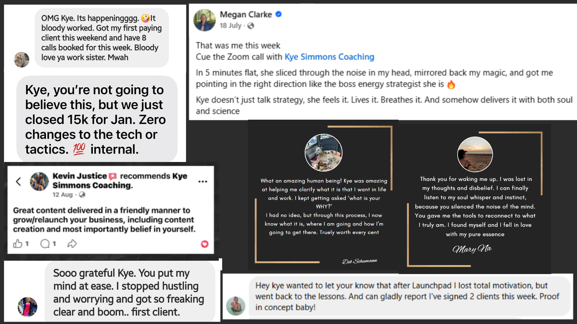 Client testimonials collage 2