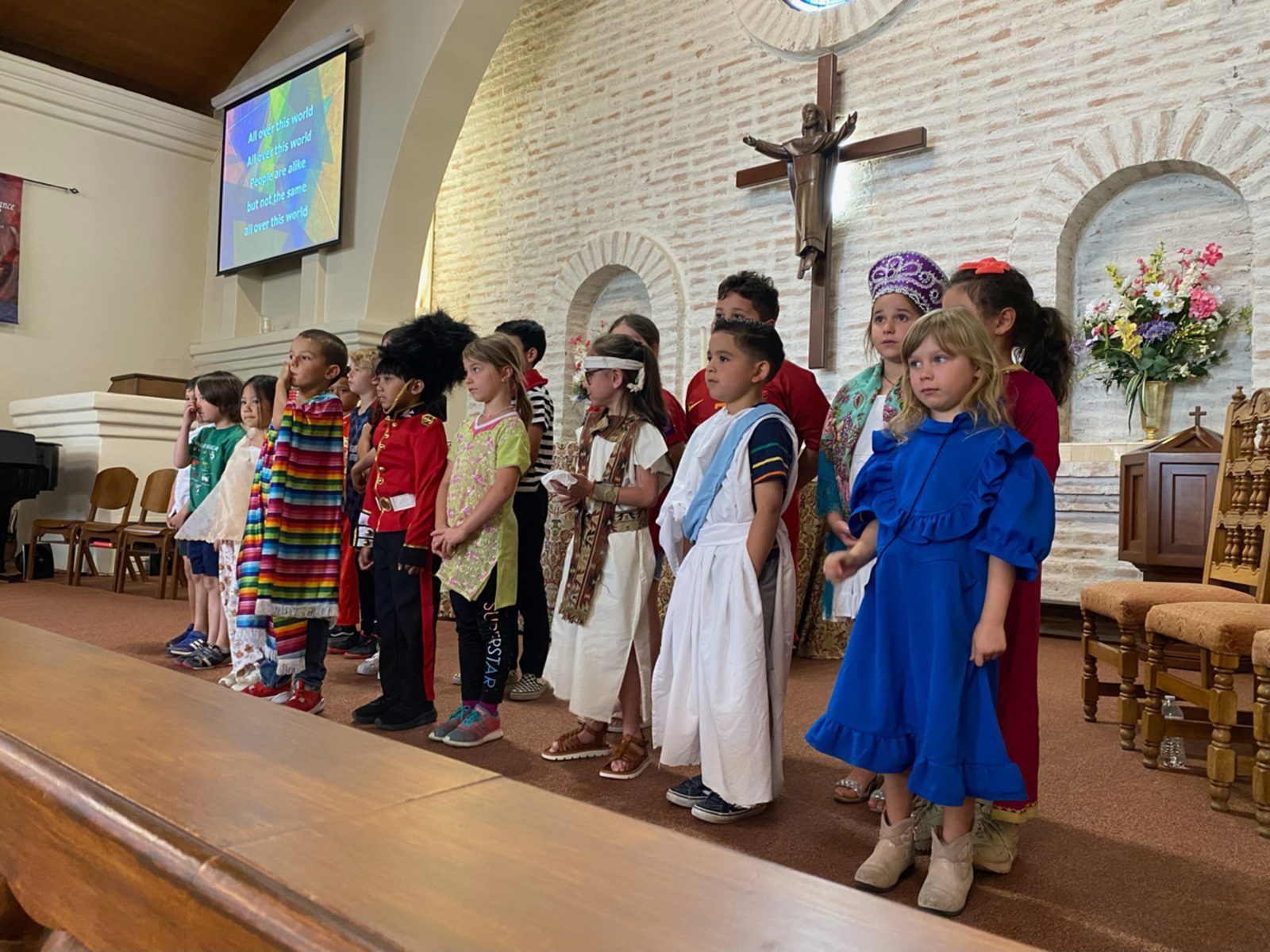 St. Peter's students in the International Festival chapel program