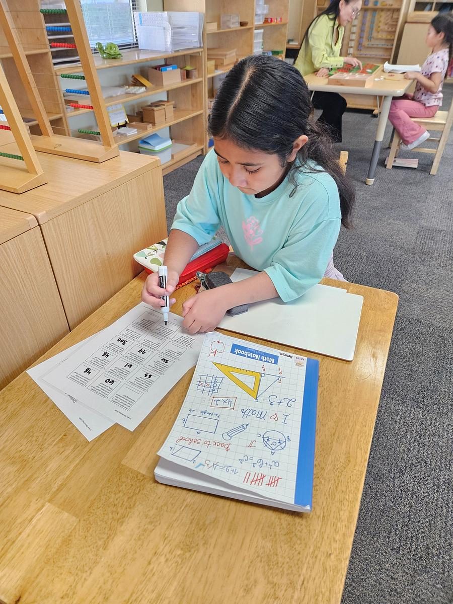A St. Peter's elementary student at work