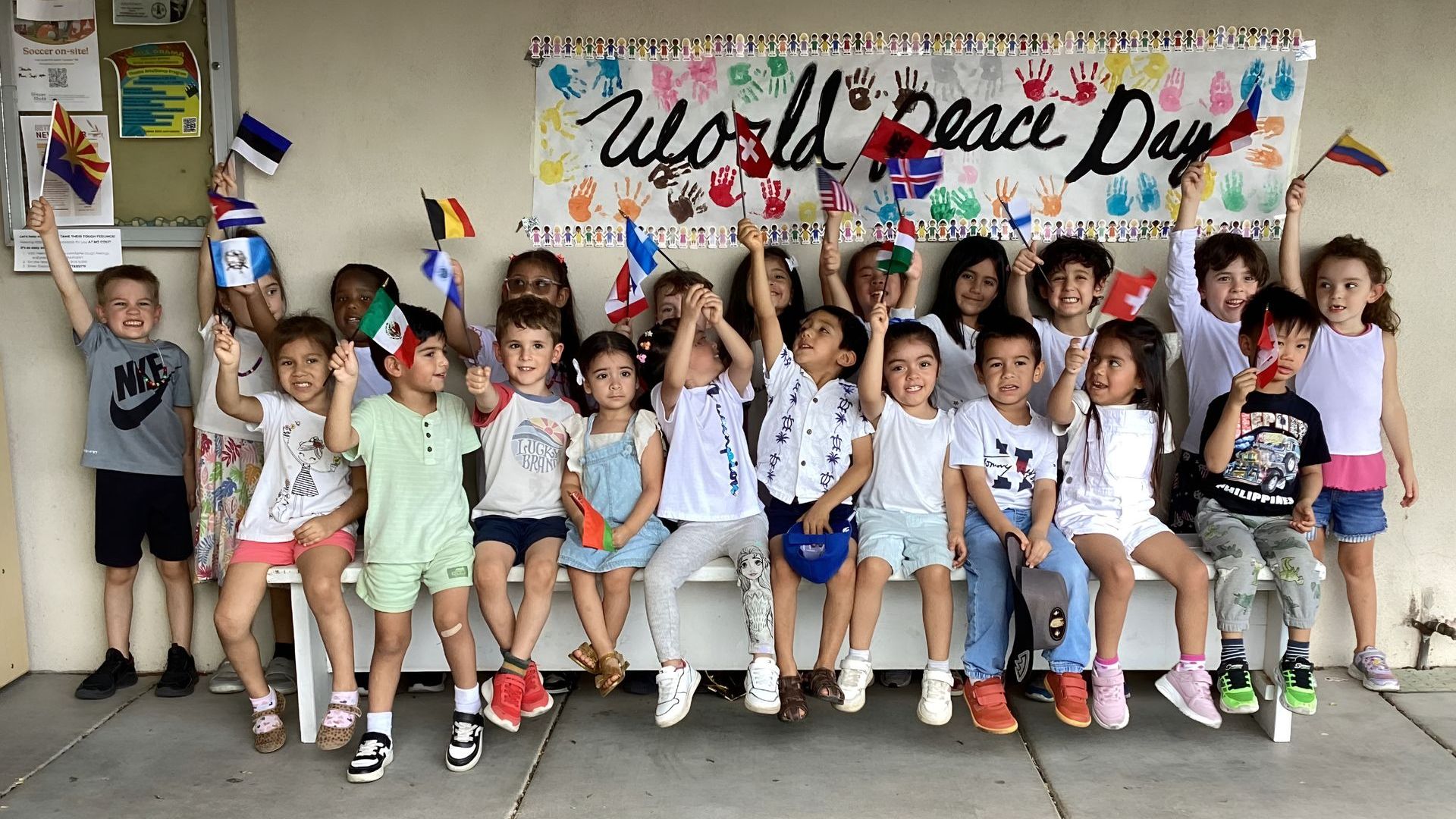 Students gathered for World Peace Day