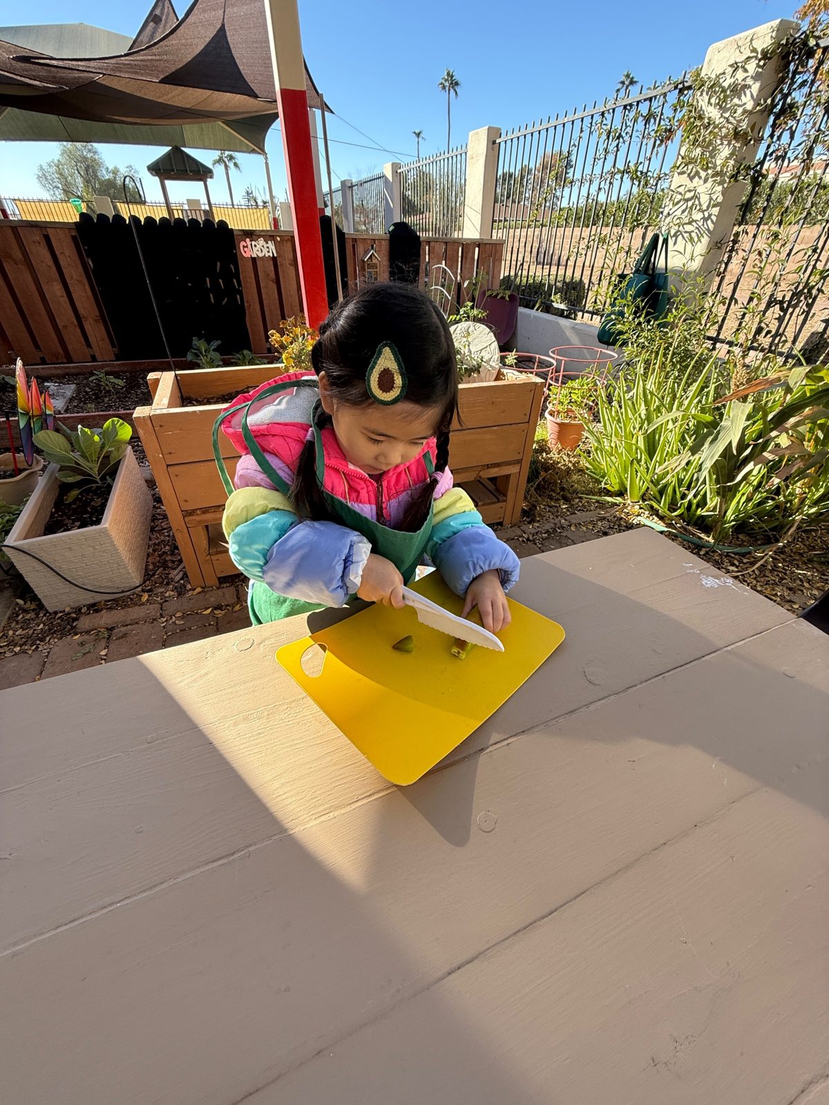 A St. Peter's child working outdoors