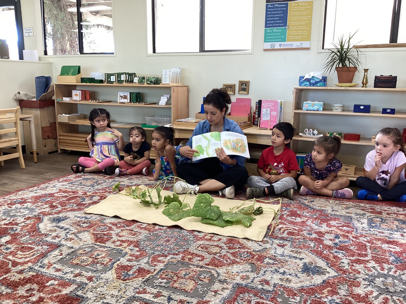 Children gathered for a lesson in a St. Peter's classroom