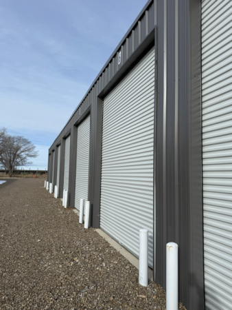 Tall steel RV garage and boat shelter in Dothan Alabama
