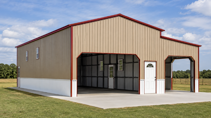 Heavy duty agricultural steel building for farm equipment near Dothan AL